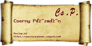 Cserny Pázmán névjegykártya
