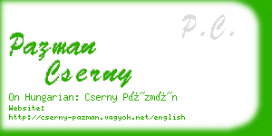 pazman cserny business card